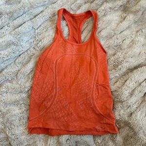 Orange lululemon swiftly tech tank